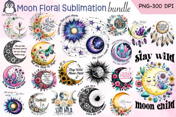 Download Moon Floral Sublimation Bundle - Premium Resources