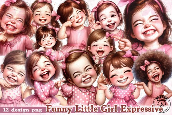 Download Funny Little Girl Expressive Clipart PNG - Expressive Collection