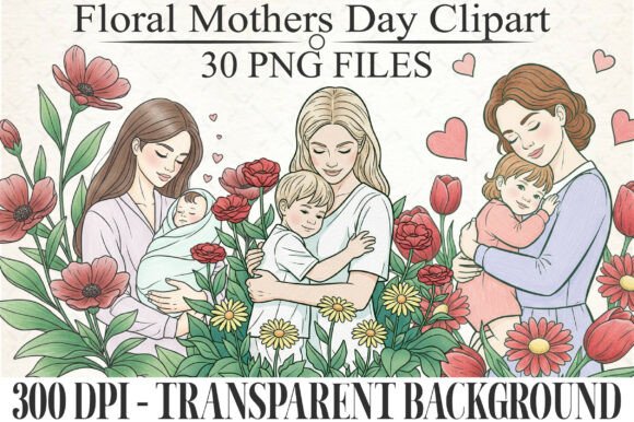 Download Floral Mothers Day Clipart PNG - Mothers day clipart Collection
