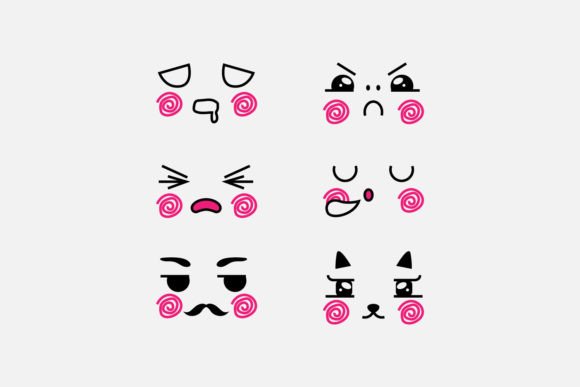 Download Set of Cute Eyes Expressive Emotion Face - Expressive Collection